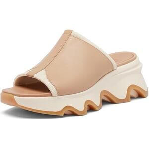 Sorel Women's Kinetic Impact Slide High Sandals size 9 new leather beige